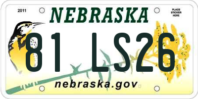 NE license plate 81LS26