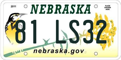 NE license plate 81LS32