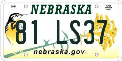 NE license plate 81LS37
