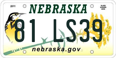 NE license plate 81LS39