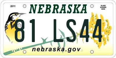 NE license plate 81LS44
