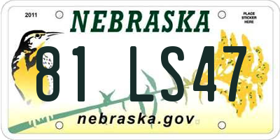 NE license plate 81LS47