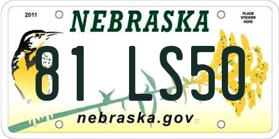 NE license plate 81LS50
