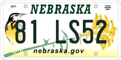 NE license plate 81LS52