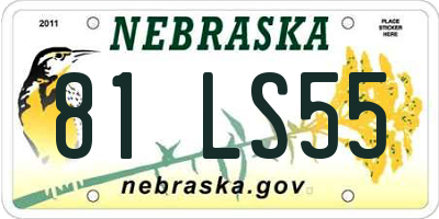 NE license plate 81LS55