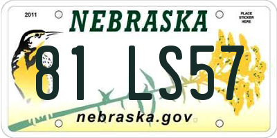 NE license plate 81LS57