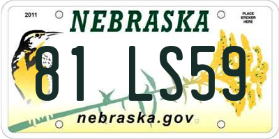 NE license plate 81LS59