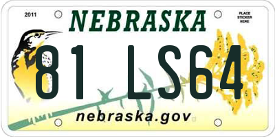 NE license plate 81LS64