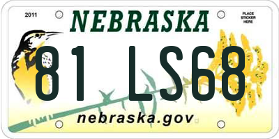 NE license plate 81LS68