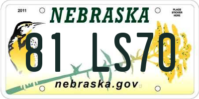 NE license plate 81LS70