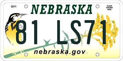 NE license plate 81LS71