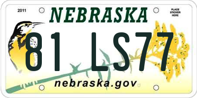 NE license plate 81LS77