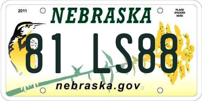 NE license plate 81LS88