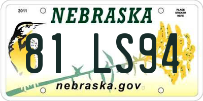 NE license plate 81LS94