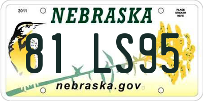 NE license plate 81LS95