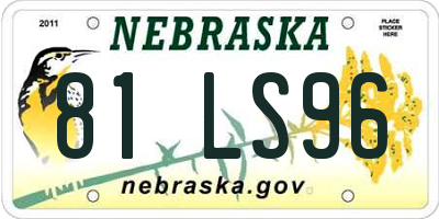 NE license plate 81LS96