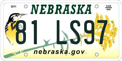 NE license plate 81LS97