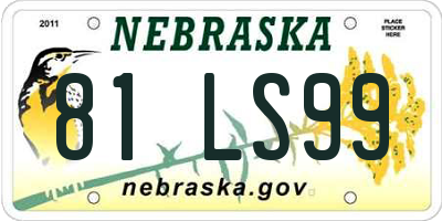 NE license plate 81LS99