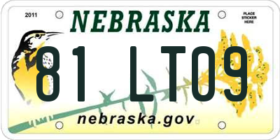 NE license plate 81LT09