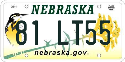 NE license plate 81LT55