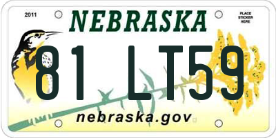 NE license plate 81LT59