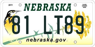 NE license plate 81LT89