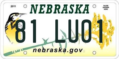 NE license plate 81LU01