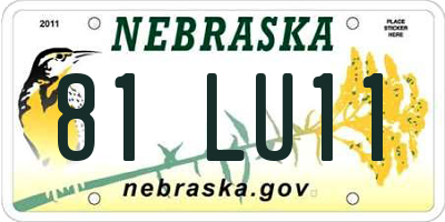 NE license plate 81LU11