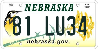 NE license plate 81LU34