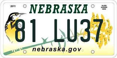 NE license plate 81LU37