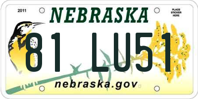 NE license plate 81LU51