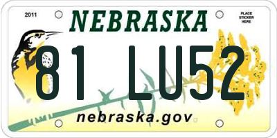 NE license plate 81LU52