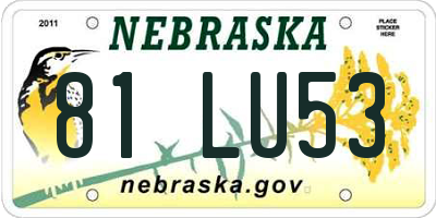 NE license plate 81LU53