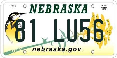 NE license plate 81LU56