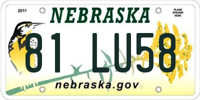 NE license plate 81LU58
