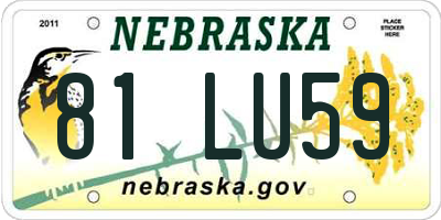 NE license plate 81LU59