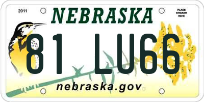 NE license plate 81LU66