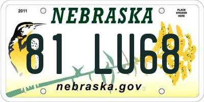 NE license plate 81LU68