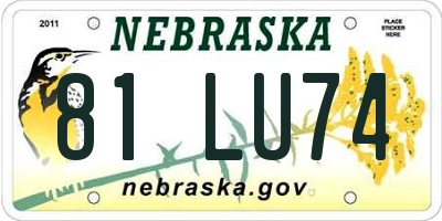 NE license plate 81LU74