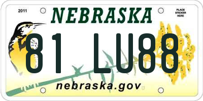 NE license plate 81LU88