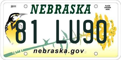 NE license plate 81LU90