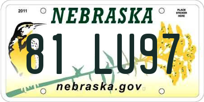 NE license plate 81LU97