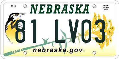 NE license plate 81LV03