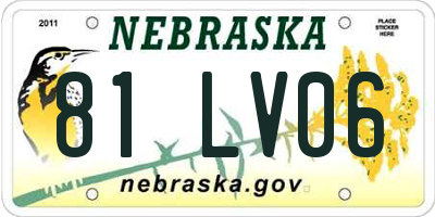 NE license plate 81LV06