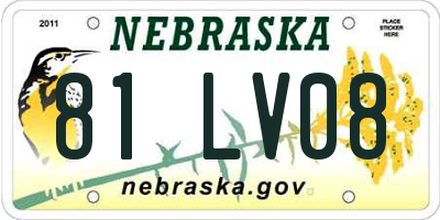 NE license plate 81LV08