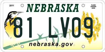 NE license plate 81LV09