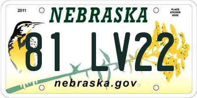 NE license plate 81LV22