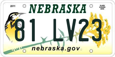 NE license plate 81LV23