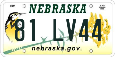 NE license plate 81LV44