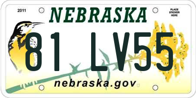NE license plate 81LV55